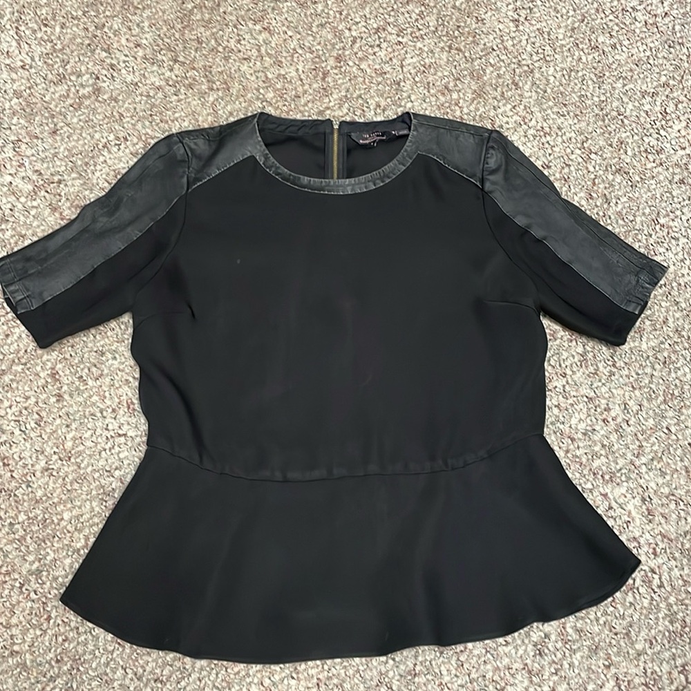 Ted baker leather trimmed top